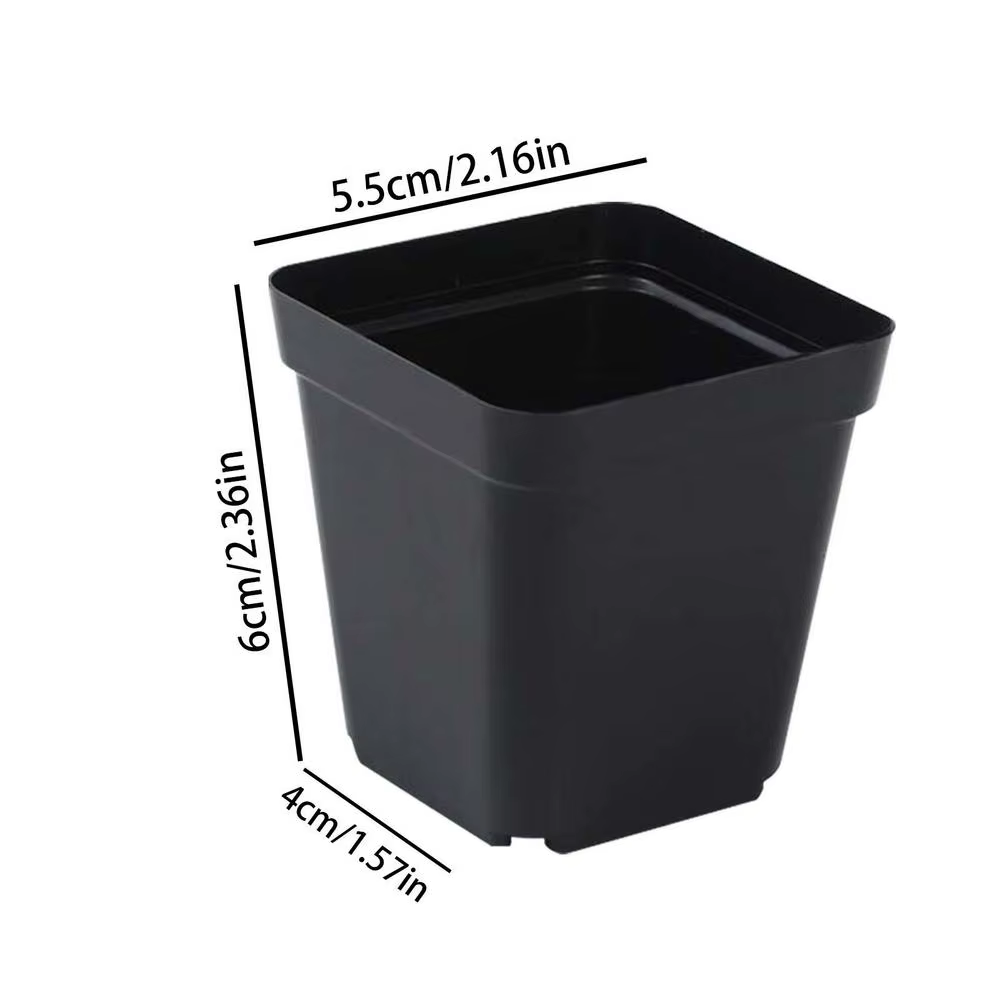 Pots de démarrage carrés noirs pour semis, 50 pièces, pots de pépinière, kit de jardinage pour semis