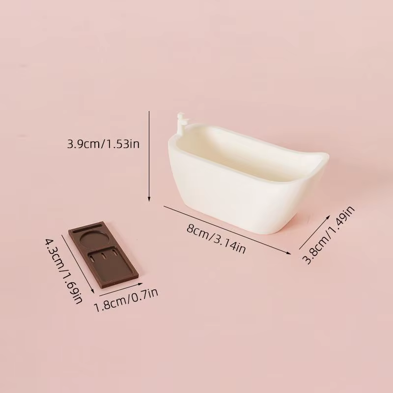 Baignoire de Simulation Miniature pour maison de poupée, avec plateau, modèle de maison de poupée, m