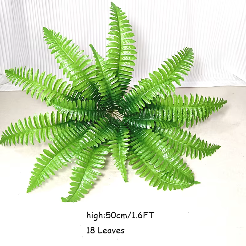 Plantes artificielles de fougère Boston, bouquets de plantes vertes résistantes aux UV, pour décorat