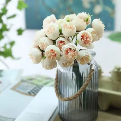 Bouquet de thé Rose artificielle nordique, 27 têtes, Bouquet de thé chrysanthème, Rafiza, fleurs art
