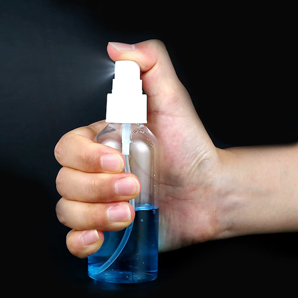 Mini bouteilles de pulvérisation transparentes de 10/30/60/100ml, bouteilles vides rechargeables, at