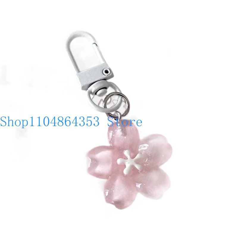 Porte-clés en résine en forme de fleur, accessoire multifonctionnel mignon, adapté aux sacs d'école,