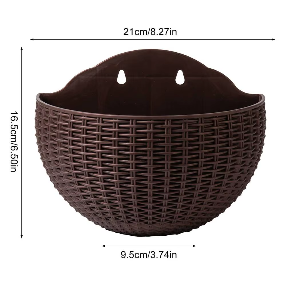 Pot de fleur semi-circulaire mural, panier de fleurs sans poinçonnage, seau de jardinière de jardin,