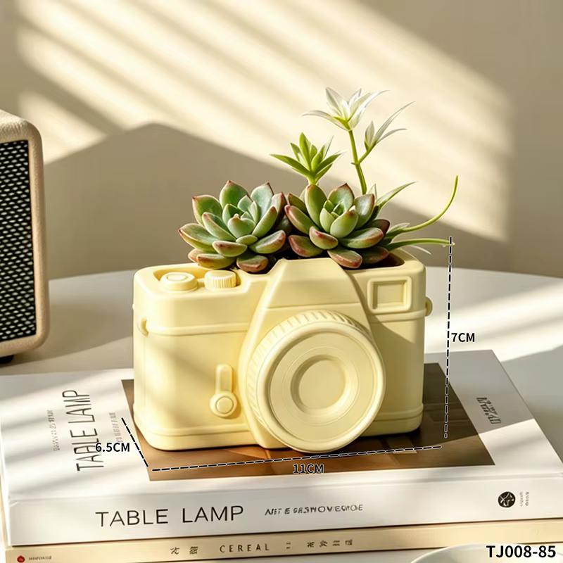 Nouveau pot de fleurs créatif en résine en forme d'avion de dessin animé pour plantes succulentes, i