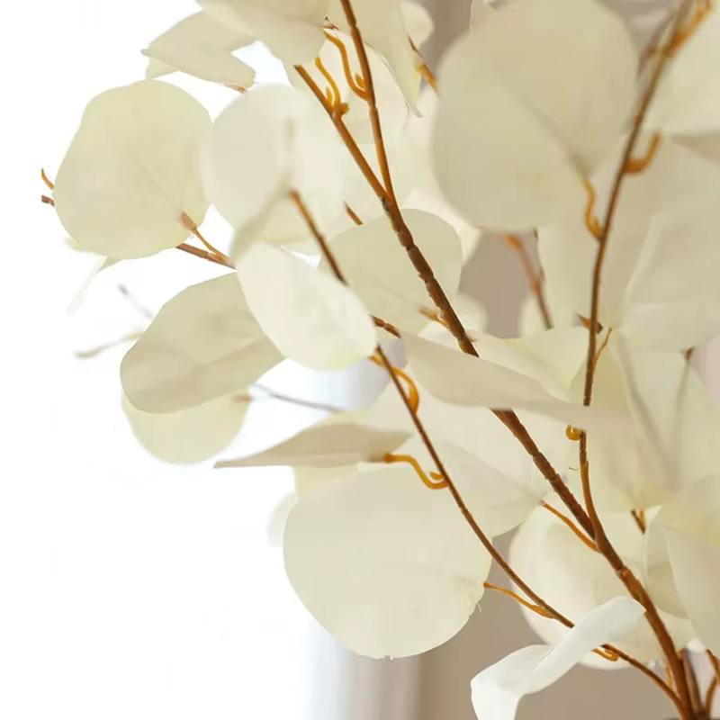 Simulation de feuille de pomme longue, plantes artificielles d'eucalyptus, décoration nordique de sa