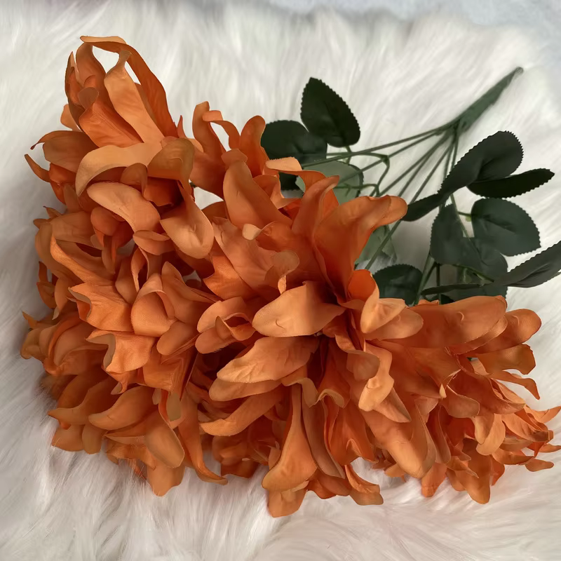 Simulation de fleur de Dahlia à 7 têtes, Arrangement floral de mariage, décoration de maison, salon,