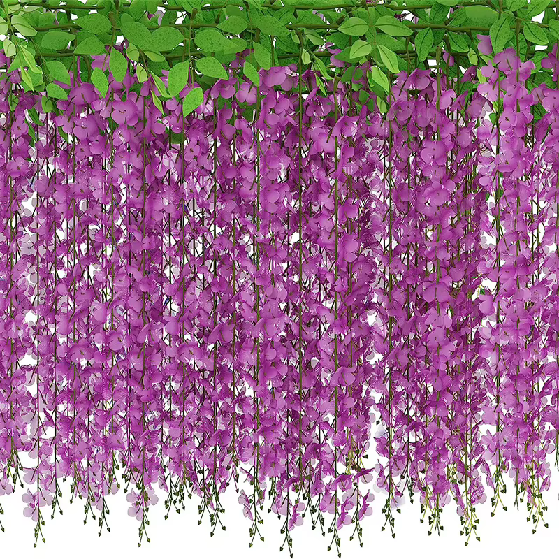 Simulation de vignes de fleurs de glycine, ficelle de fleurs artificielles, décoration de mariage, f