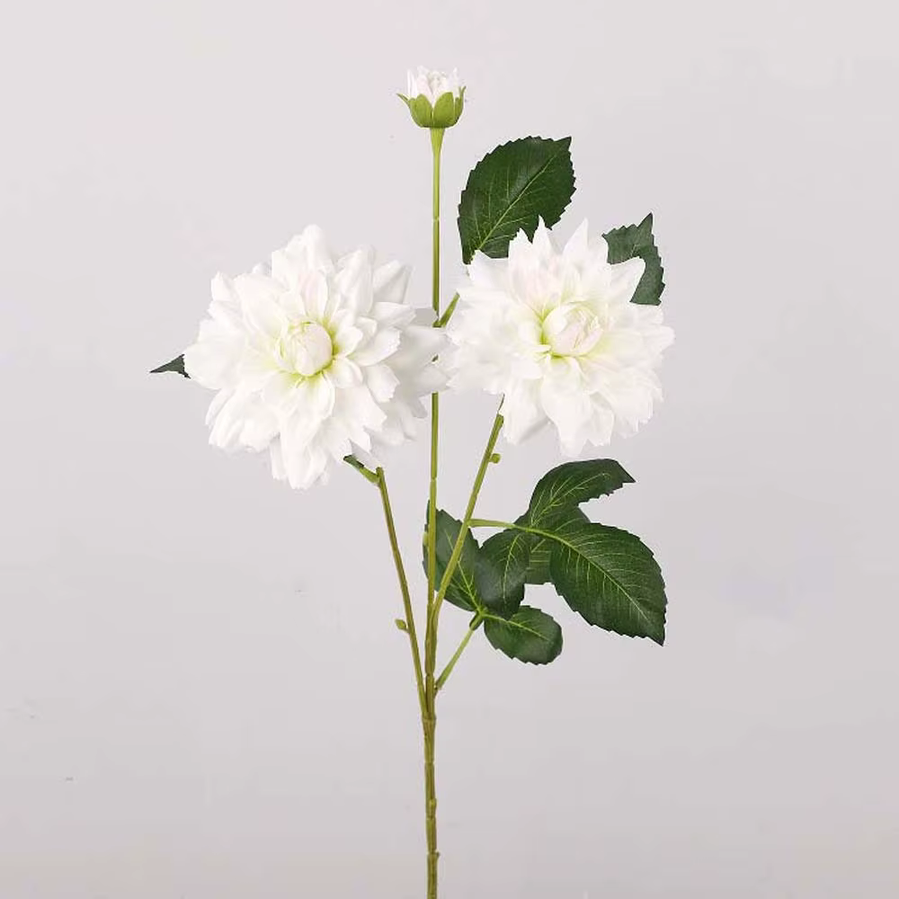 Fleur de Dahlia Artificielle Effet Réel, Branche de Dahlia Artificielle Faite à la Main, Plante Colo