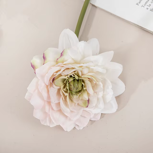Dahlia – Bouquet de fleurs artificielles en soie, pivoine à la main, matériel d'arrangement Floral d