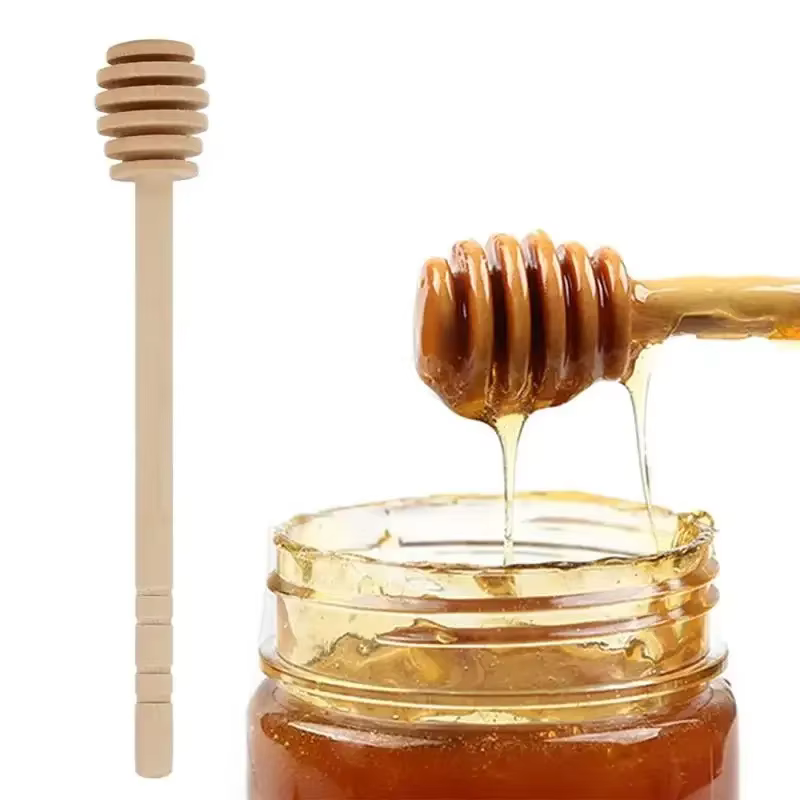 Mini Cuillère à Miel en Bois, Barre d'Agitation pour Pot, Fournitures Écologiques, Long Manche, Bâto