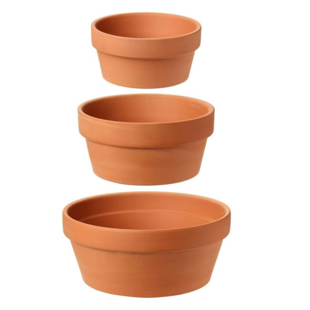 Pots peu profonds en terre cuite, pots de plantes, poterie en argile, différents TAN( 8.2 ", 6.7", 5