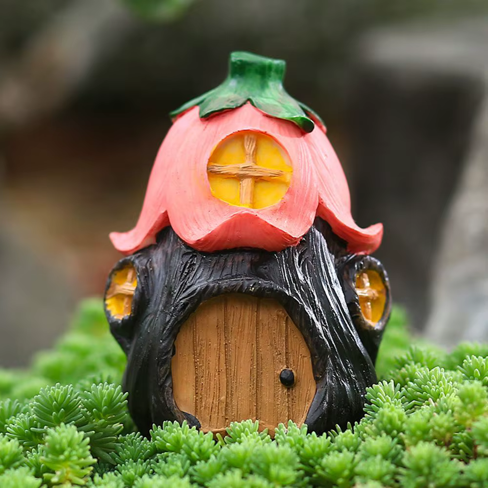 Décoration de jardin créative en résine, pièce plus lente, pomme de pin, maison, fleur, bonsaï, micr