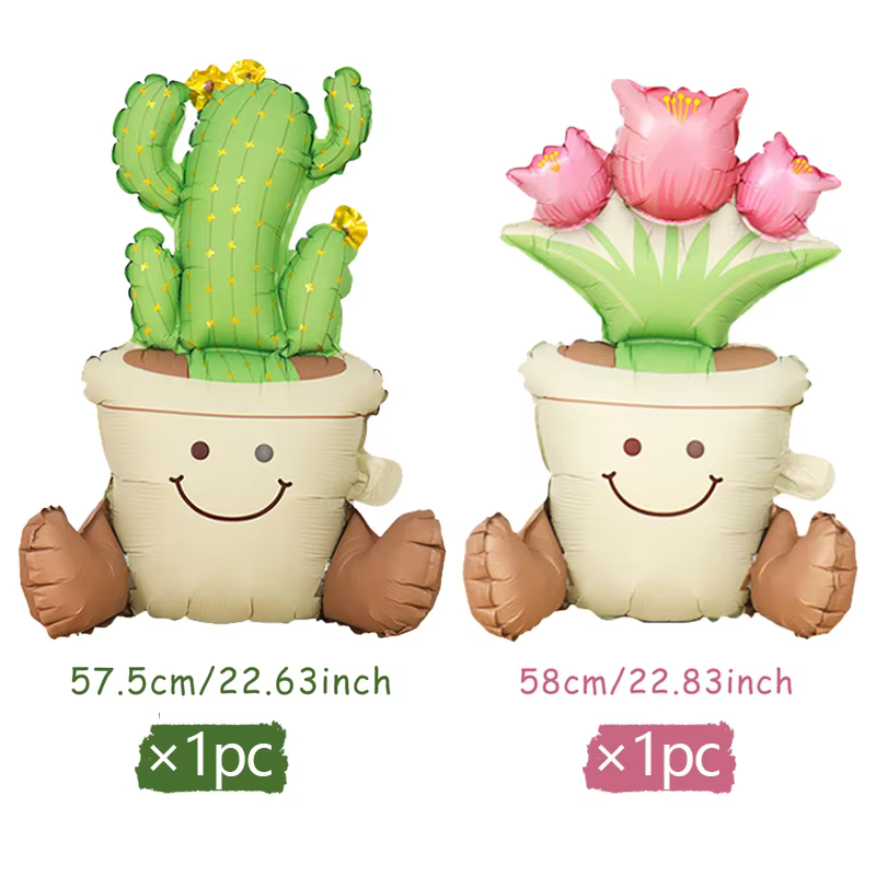 Ballon en pot de fleurs de Cactus et de tulipe mat, utilisé pour la décoration de fête de carnaval m