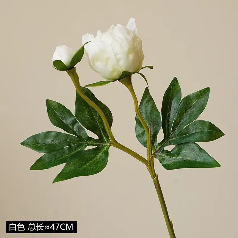 Lot de 10 fausses pivoines à 2 têtes, fleurs artificielles pour bouquet de mariage, fleurs en soie p