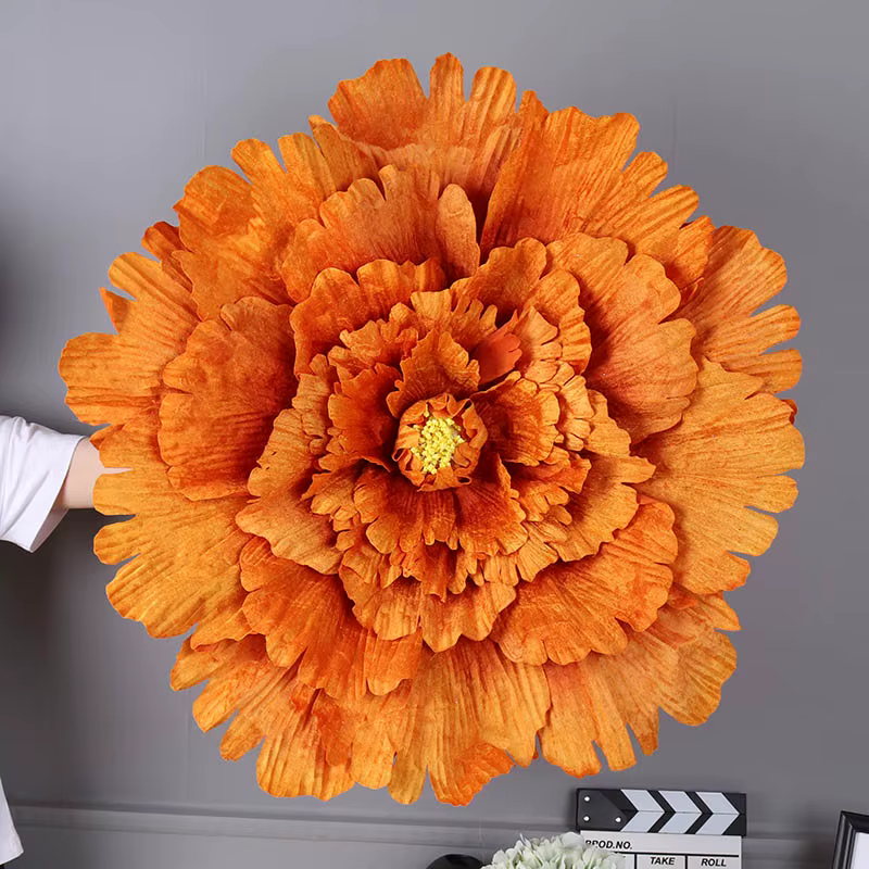 Fleur de mariage de plusieurs tailles, grande fleur artificielle en soie, tête de pivoine, fleurs gé