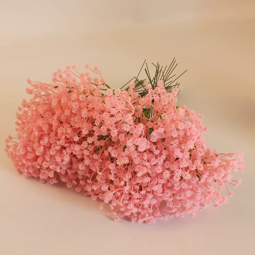 Fleurs de Gypsophile Rose 10/40/60 Bouquets Vibrantes Artificielles Fausses Gypsophiles pour Mariage