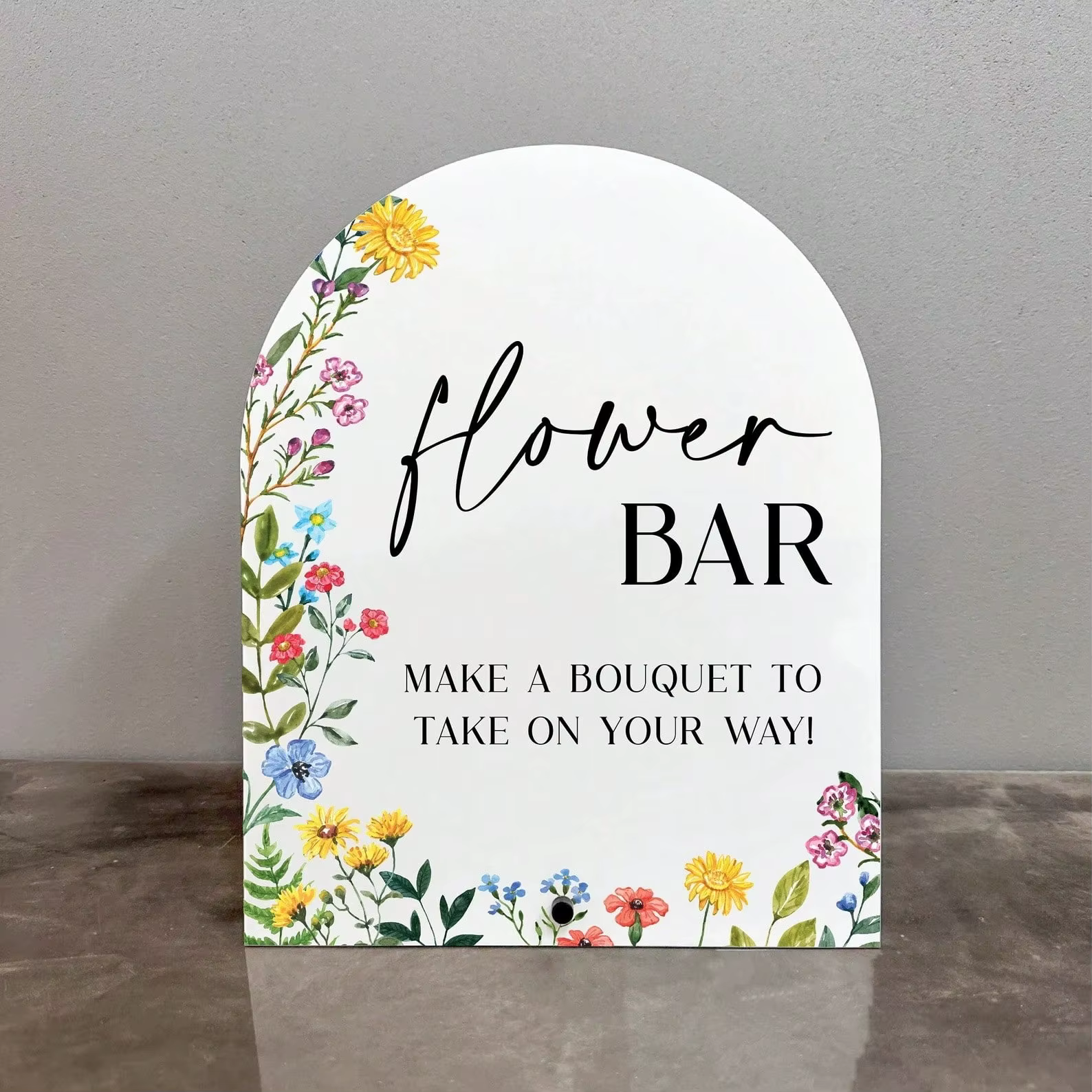 Panneau acrylique de barre de fleurs, panneau de barre de fleurs, panneau d'arc de barre de fleurs, 