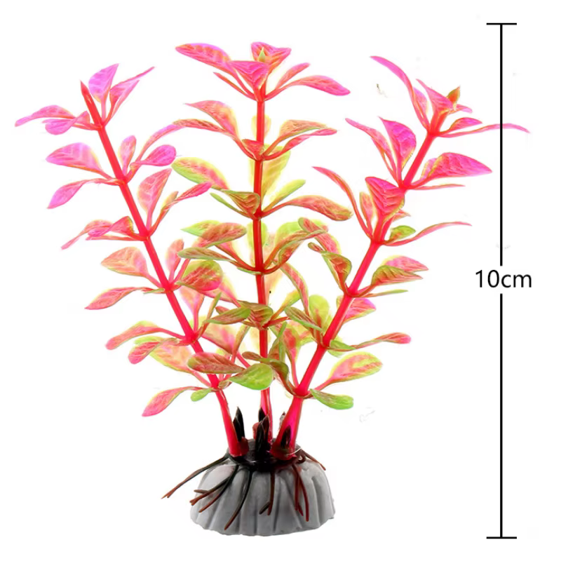 Plante d'aquarium artificielle, feuilles flottantes réalistes, Simulation de tige aquatique, Terrari