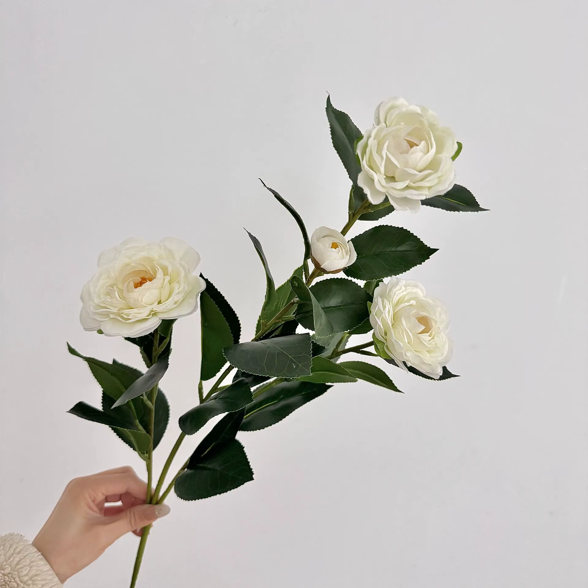 Branche de camélia artificielle 20.86 pouces, fausses fleurs pour Table à manger, salon, décoration 