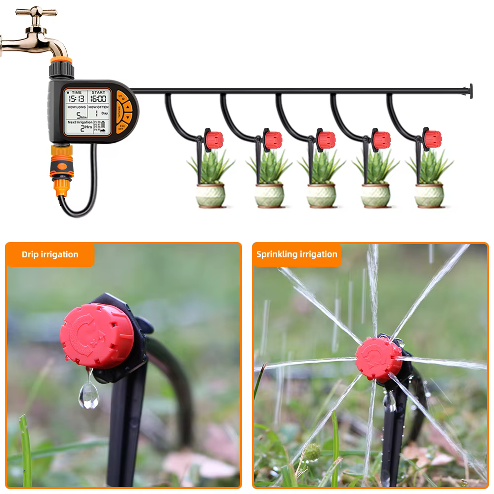 5-50M 1/4 "jardin minuterie intelligente ensemble d'irrigation IPX5 étanche LCD contrôleur d'arrosag