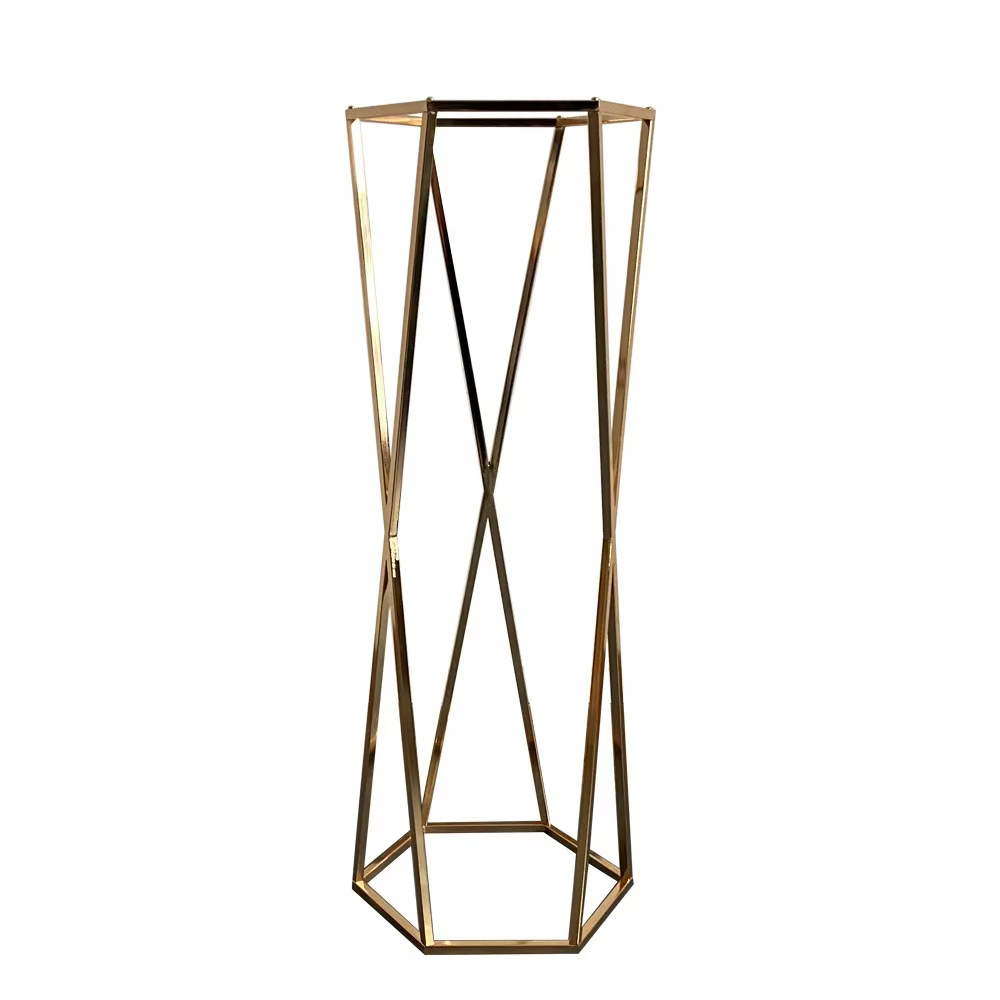 Support de fleurs centres de Table de mariage événement route plomb fête métal or moderne Vase arc a