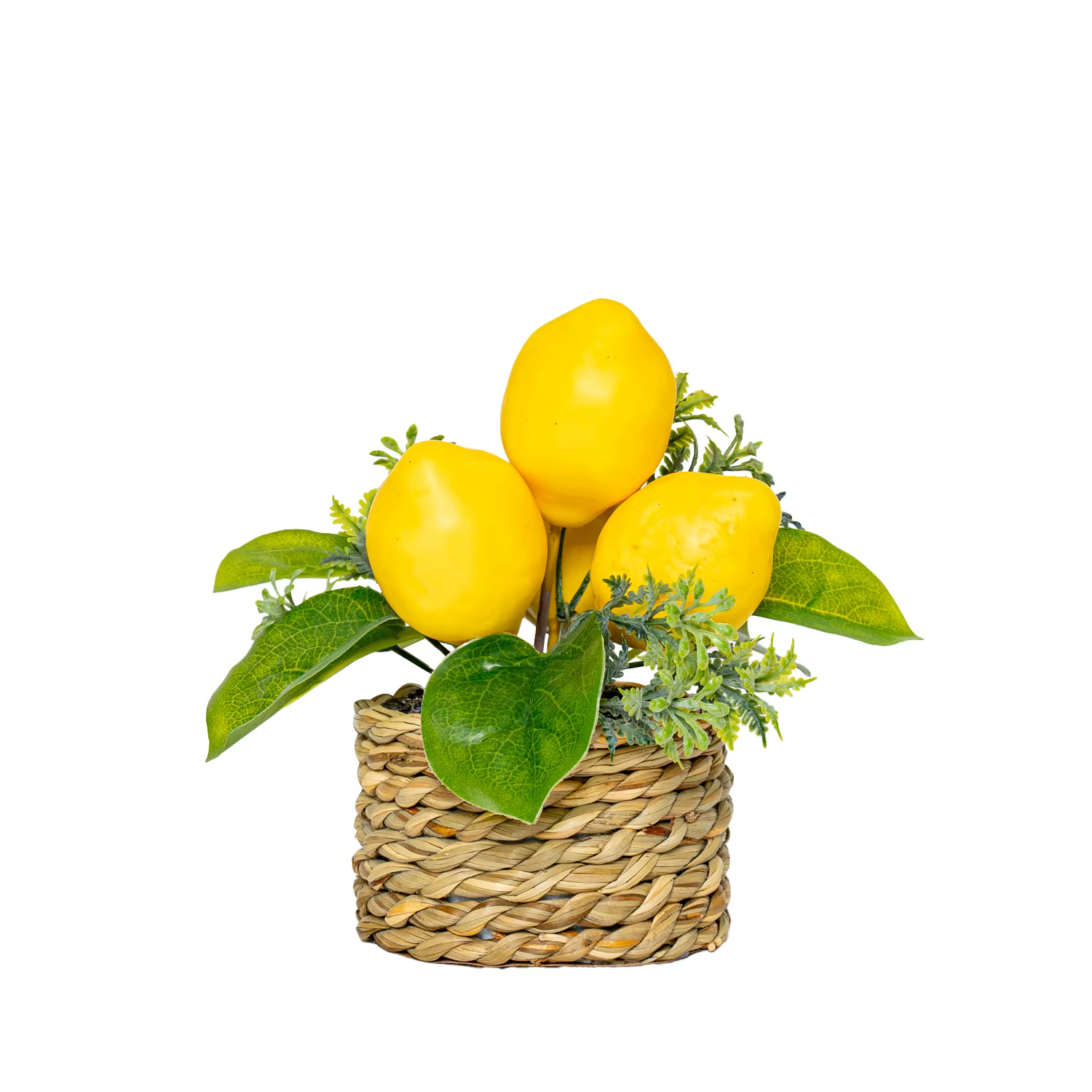 Plantes de citron artificielles, faux fruits en pot, 6 pouces, faux arbre de citron avec petit pot, 