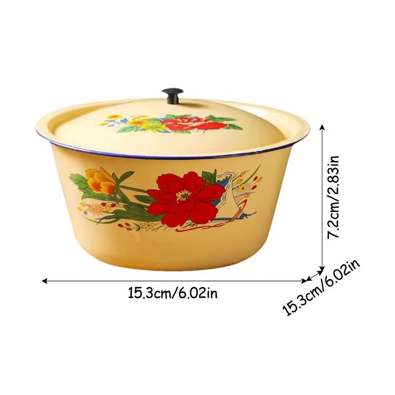 Pot de stockage des aliments, bassin en émail, récipients à gâteaux en émail Vintage classiques, bol