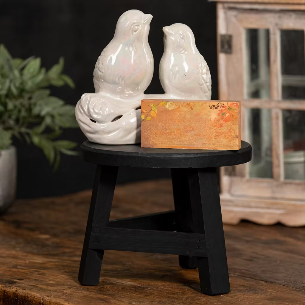 1 pièce Support de plantes rustique en bois, Mini support de pot de fleurs style ferme, Petite table