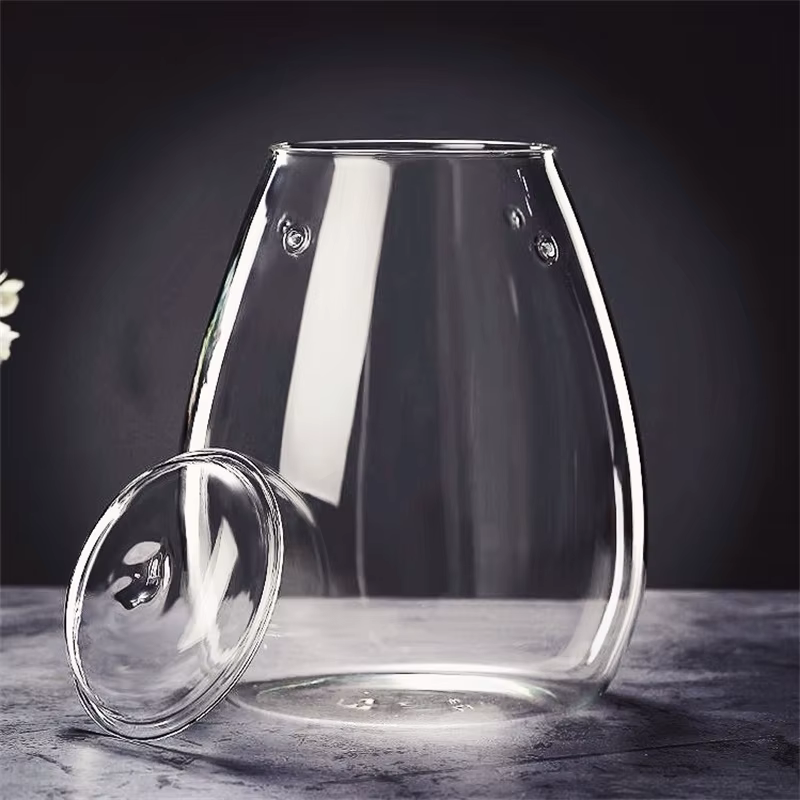 Micro bouteilles en verre de paysage avec couvercle, bouteille de mousse succulente verte fraîche, V