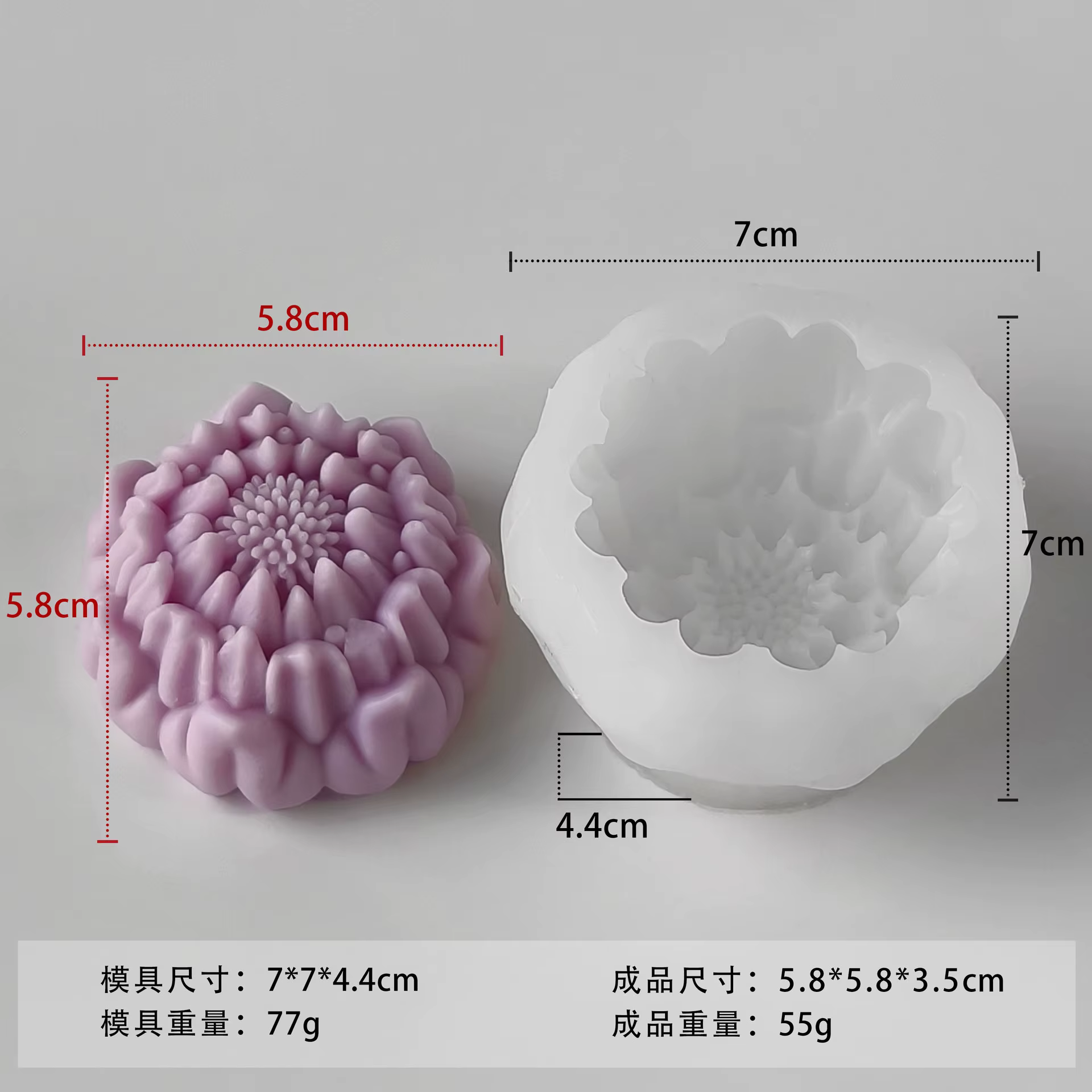 Moule à gâteau en forme de fleur de pivoine, bougie florale, en Silicone, pour savon, gypse, résine,