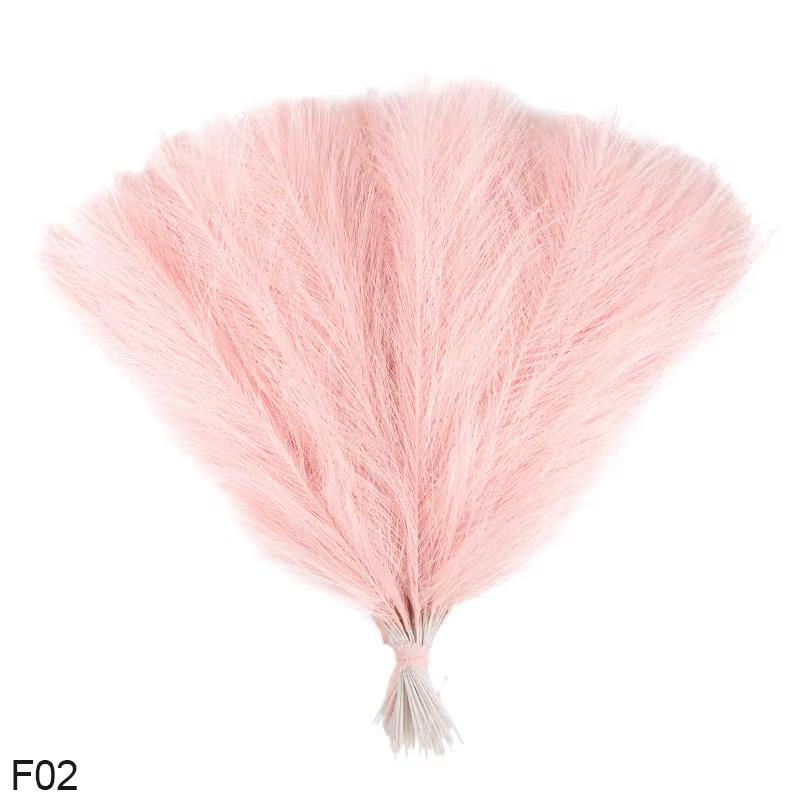 Lot de 15 fausses herbes de la Pampa artificielles pour décoration de maison, chambre, fleurs, vase,