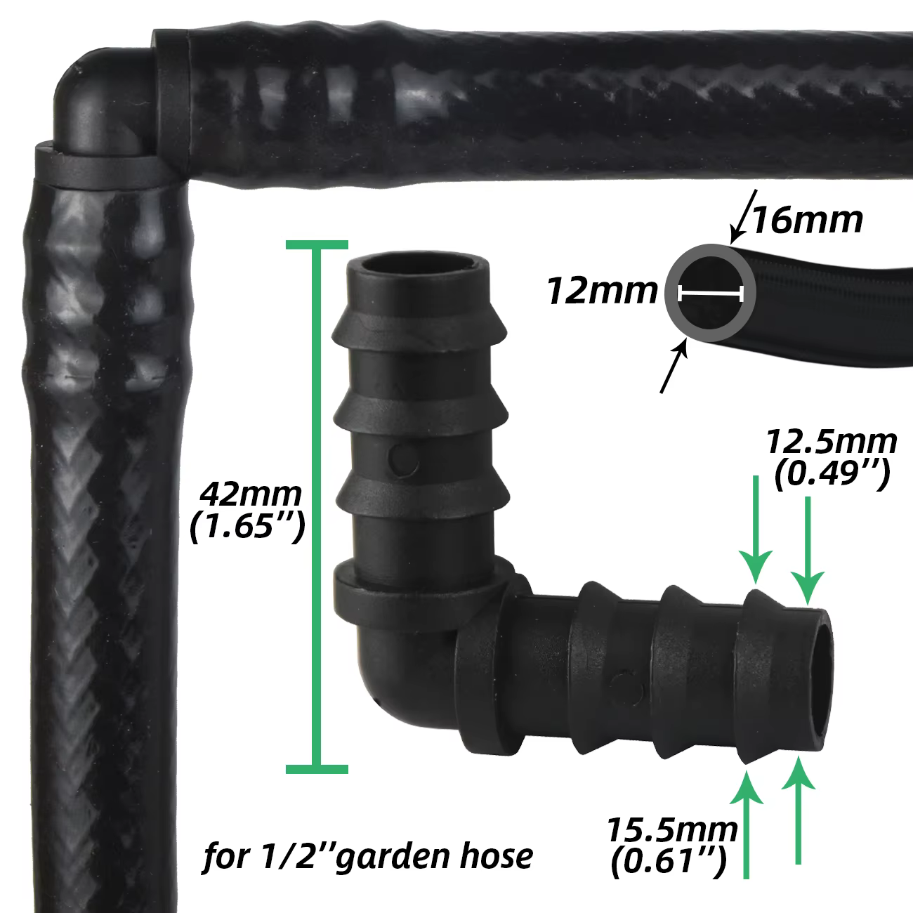 SPRYCLE 10 pièces 16mm raccords connecteur droit Micro Irrigation goutte à goutte 1/2 ''PE tuyau tuy