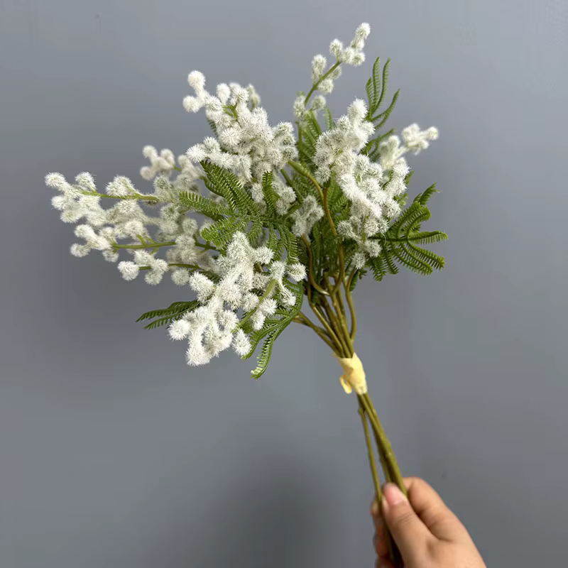 Simulation d'épine d'acacia, fausse fleur floquée, décoration de bureau pour la maison, Bouquet de h