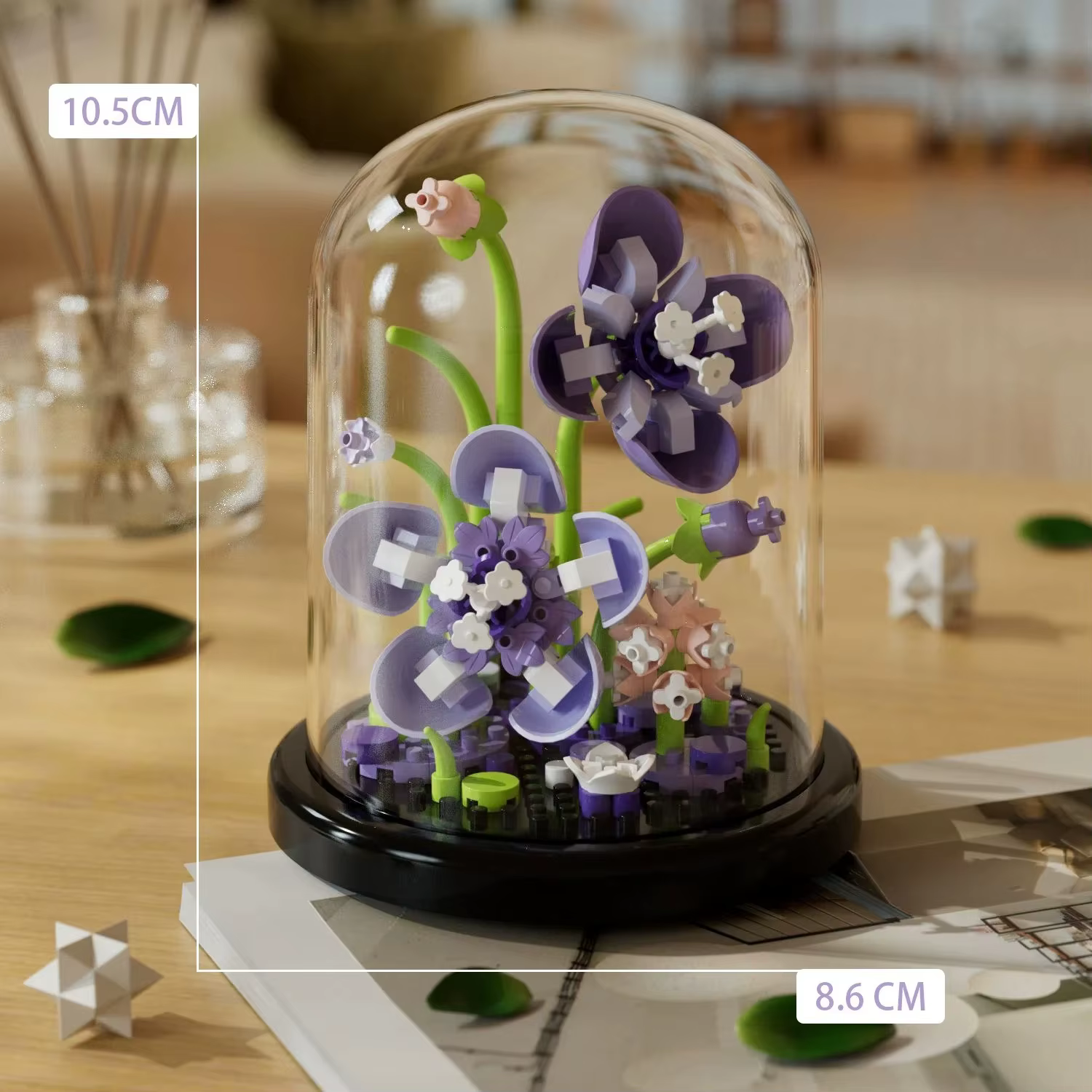 Bouquet éternel, plante en pot, ornement d'assemblage avec petits blocs de particules, Compatible av