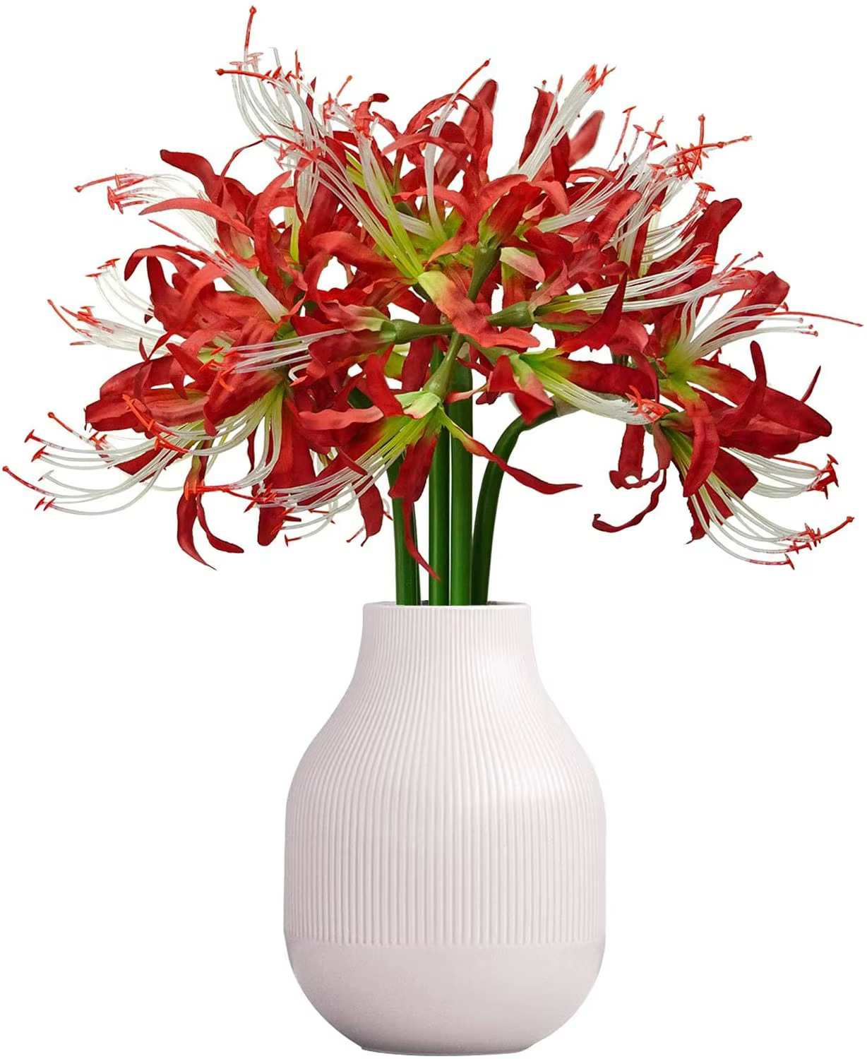 5 pièces fleurs artificielles araignée lys ampoules Lycoris artificielles avec longue tige vraie tou
