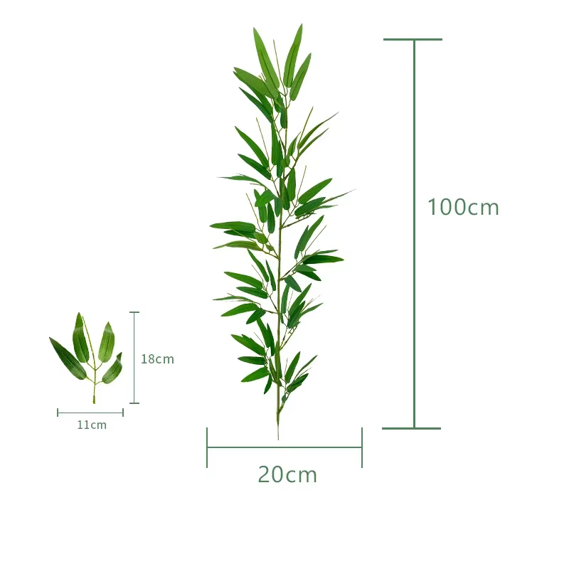 Feuilles de bambou artificielles de 1M, Arrangement floral, plante de printemps artificielle, longue