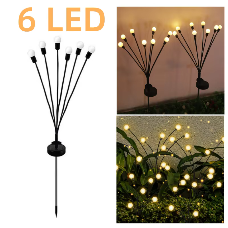 6/8/10 LED lampes de jardin à énergie solaire luciole lumières extérieures étanches vibrantes oscill