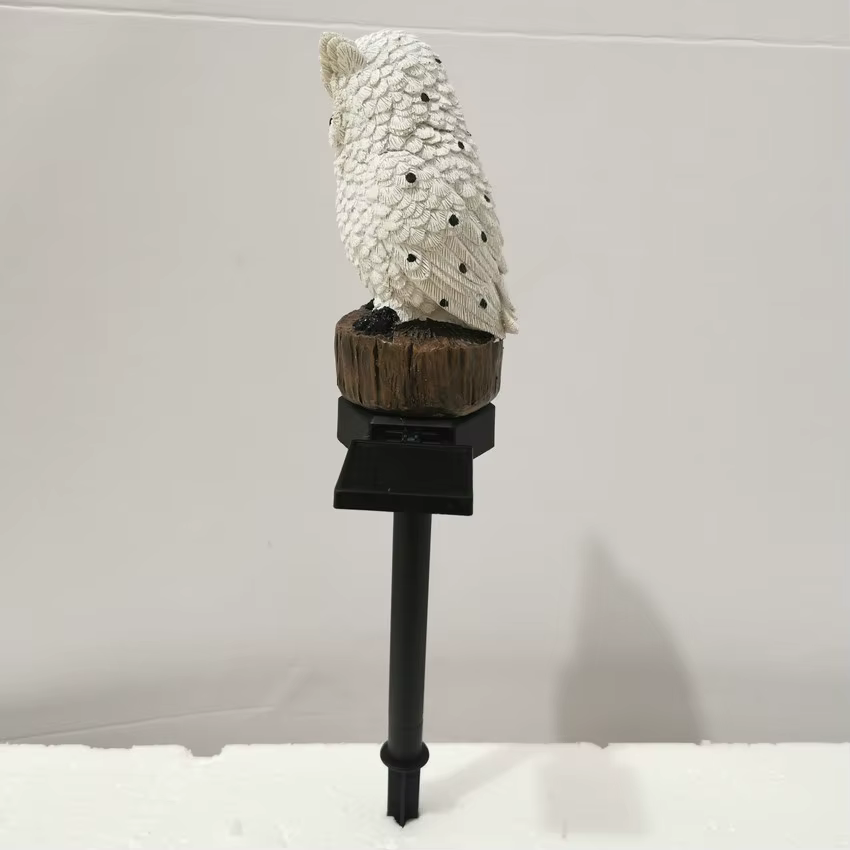 Lumière solaire de jardin décor extérieur résine hibou lumière LED solaire avec piquet lumière étanc