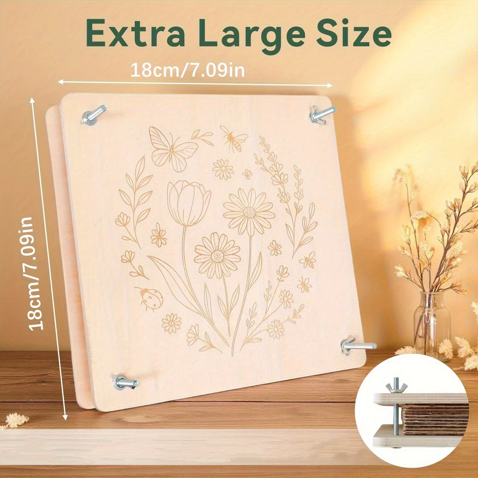Kit de pressage de fleurs en bois, ensemble de pressage réutilisable pour plantes et feuilles, pour 