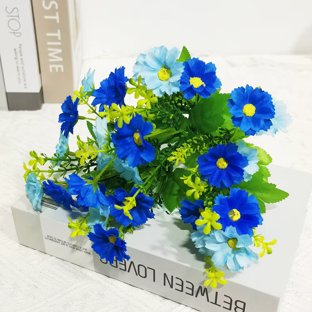 1 paquet de fleurs artificielles d'extérieur, plantes arbustes résistantes aux UV, fausses fleurs ve