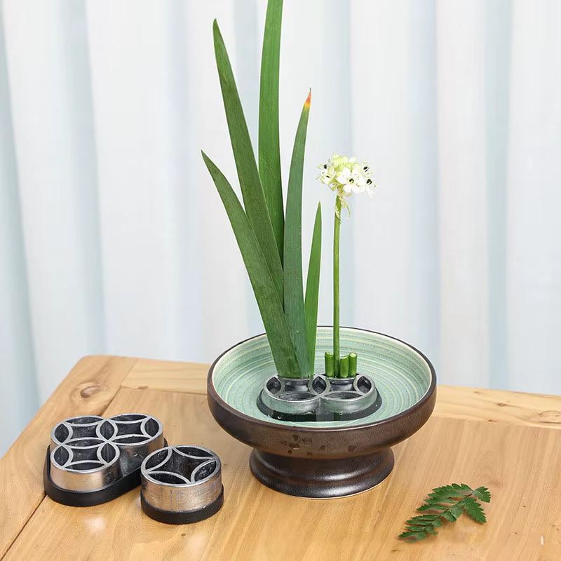 Support de jardin floral japonais, Ikebana Shippo, outil de partenaires d'art floral breton, grenoui