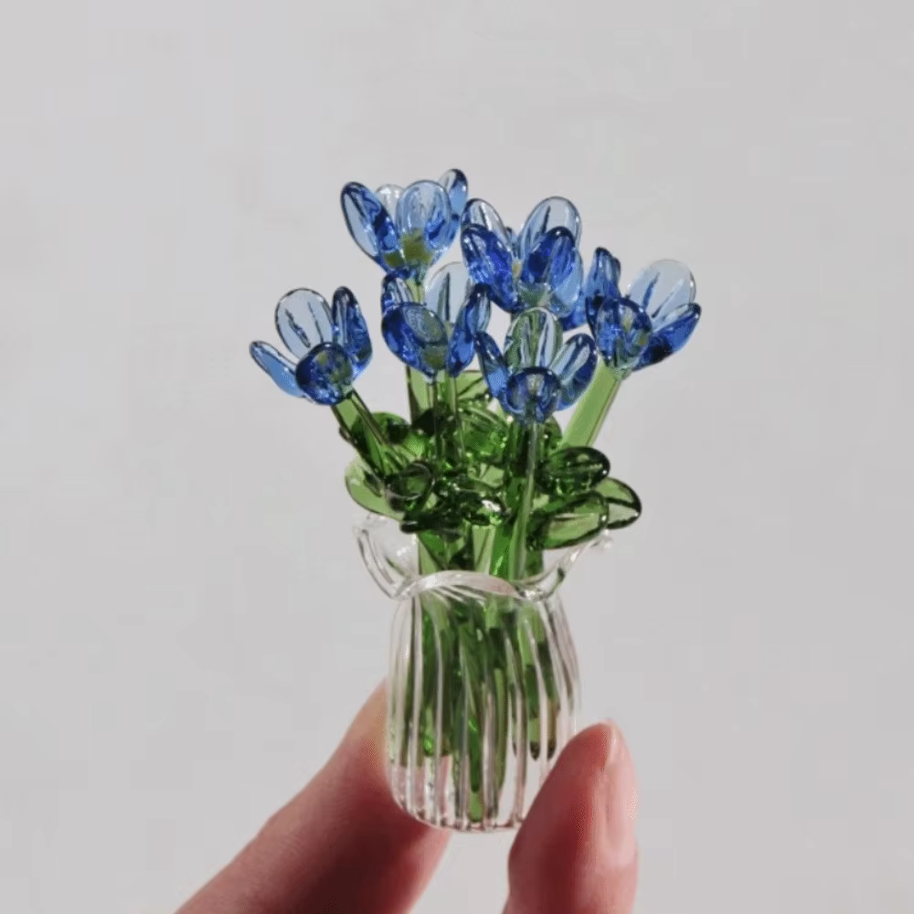 Décoration florale en verre coloré, fleur artificielle, fleur en verre soufflé à la main, simulation