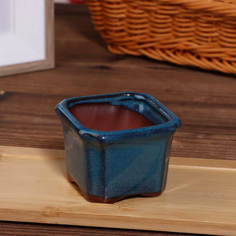 Mini pots en céramique de style chinois pour plantes succulentes, fleurs, bureau, chambre, balcon, j