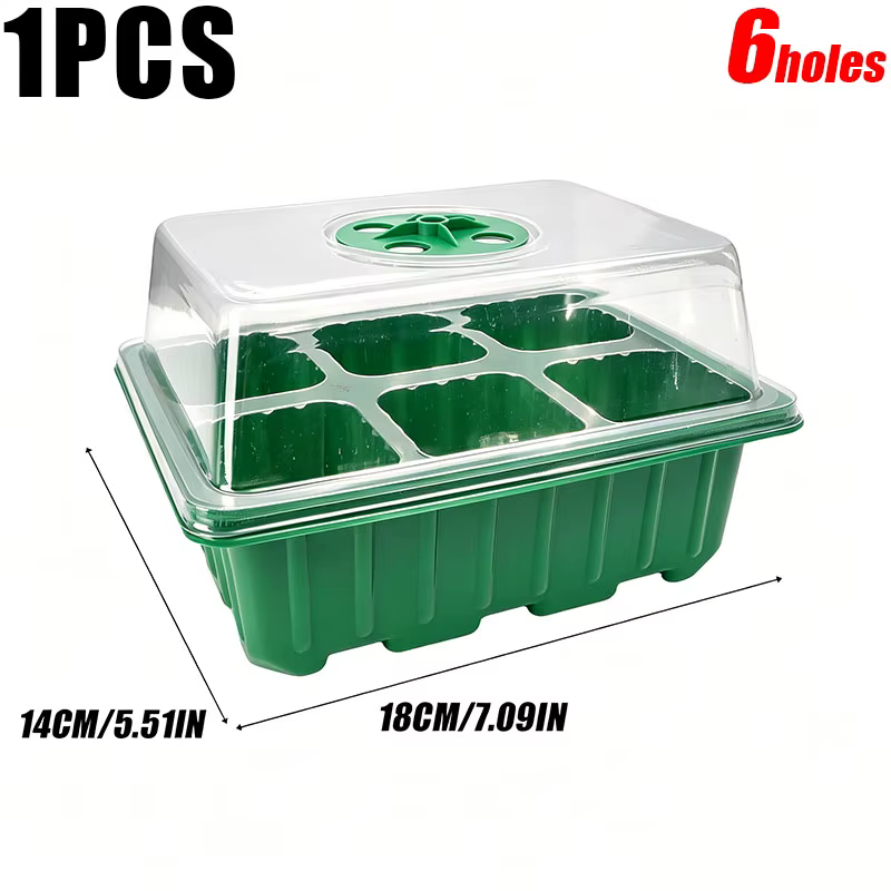 Pot de semis multifonctionnel 6/12 trous avec couvercle, kit de germination de graines à contrôle d'