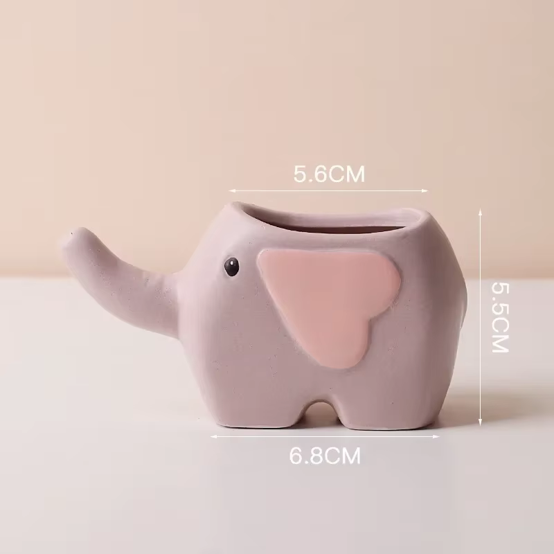 Pot de fleur en céramique Animal de dessin animé, Pot de fleurs succulentes, petit Pot de plante de