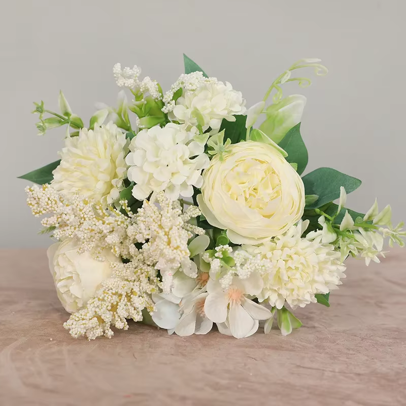 Bouquet de Fleurs Artificielles Vintage InjRose, Fausses Fleurs, Accessoires de Décoration de Mariag