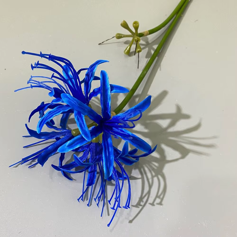 Branche de fleur Higanbana artificielle 60cm, fleur d'éginoxe en plastique et soie faite à la main,