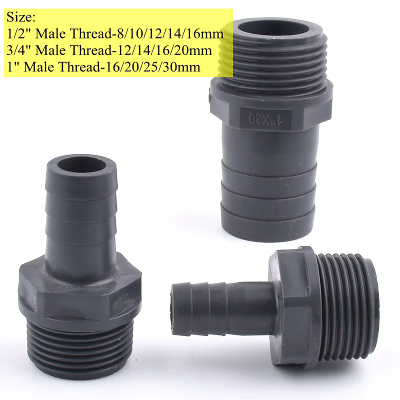 1/5 pièces 1/2 "3/4" 1 "filetage mâle à 8-16mm connecteurs pagode connecteur de tuyau d'arrosage de