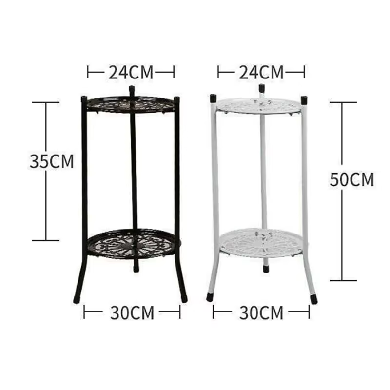 Étagère de support de plante en métal élégant à deux couches, porte-plante en pot, supports de pot d