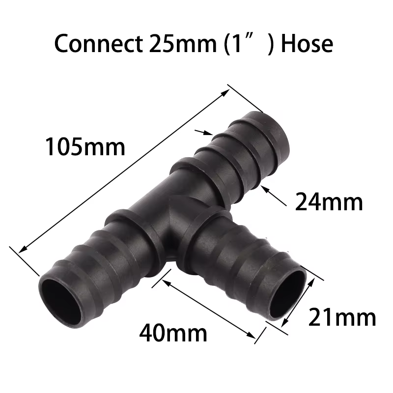 2pcs 25mm 1 "PE tuyau connecteur eau de jardin mini tuyau d’irrigation goutte à goutte connecteur de